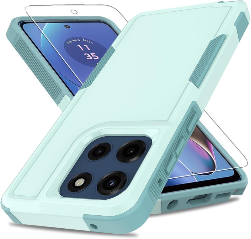 yuanming for Moto G Stylus 5G 2025 Case,[Military Grade Drop Tested] with Screen Protector,Dual Layer Protective Heavy Duty Cell Phone Cover Non-Slip Shockproof Case for Motorola G Stylus 5G 2025 (Green) - Image 1